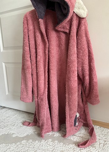 Pembe Gri Polar Bornoz Trendyolmilla - Görsel 3