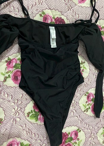 Siyah Bağcıklı Midi Kadın Mayo - Görsel 3