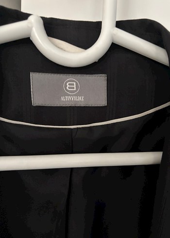 Siyah Kadın Ofis Blazeri, Düğmeli, Normal Boy - Görsel 2