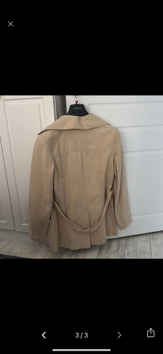 Bej Süet Midi Trençkot - Görsel 2