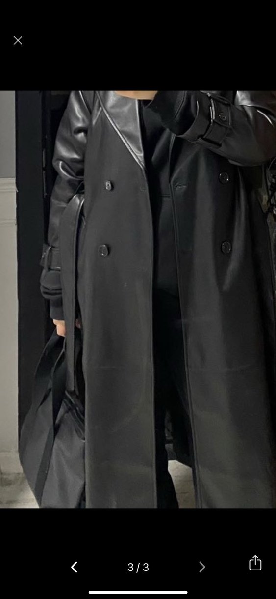 Kadın Deri Trençkot - Görsel 3