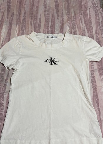 Calvin Klein Beyaz Logo Tisort