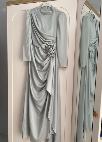 42 beden mint yeşili şalıyla birlikte şık abiye - Görsel 2