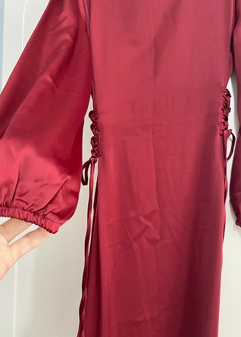 Bordo 42 beden şık abiye - Görsel 3