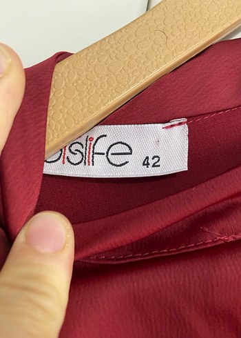 Bordo 42 beden şık abiye - Görsel 4