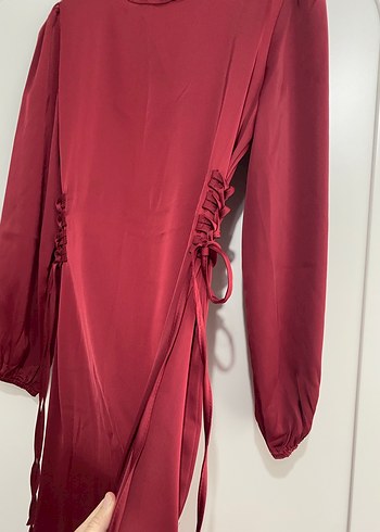 Bordo 42 beden şık abiye - Görsel 2