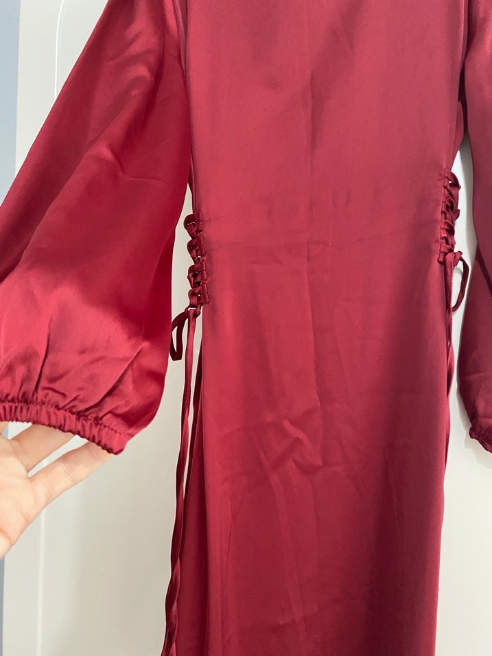 Bordo 42 beden şık abiye - Görsel 3