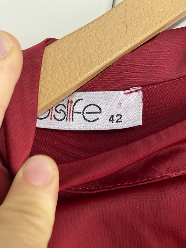 Bordo 42 beden şık abiye - Görsel 4