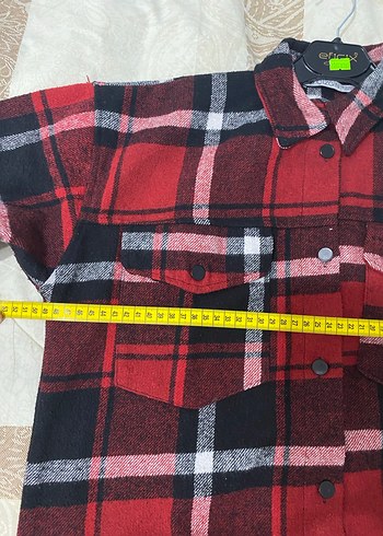 Kırmızı Ekose Düğmeli Kadın Gömlek - Görsel 5