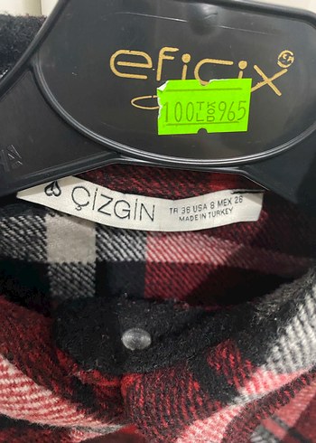 Kırmızı Ekose Düğmeli Kadın Gömlek - Görsel 6