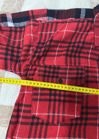 Kırmızı Ekose Kadın Gömlek - Görsel 5