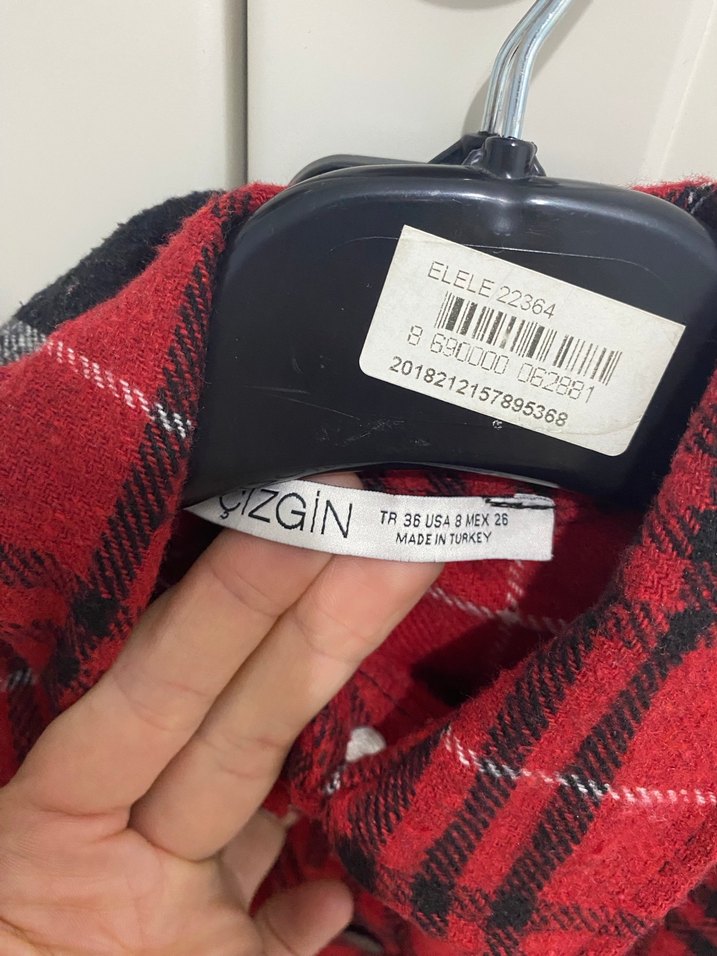 Kırmızı Ekose Kadın Gömlek - Görsel 2