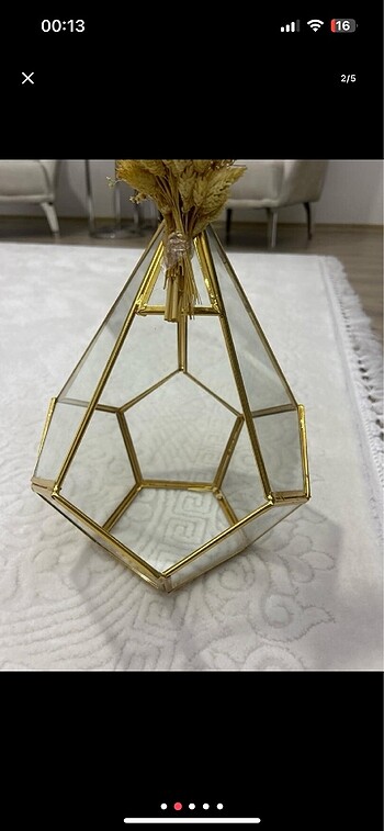 Büyük prizma cam vazo - Görsel 2