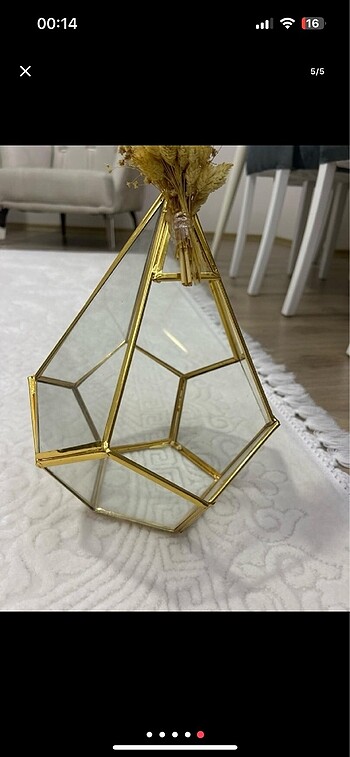 Büyük prizma cam vazo - Görsel 5