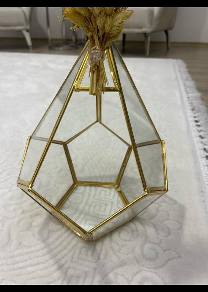 Büyük prizma cam vazo - Görsel 2