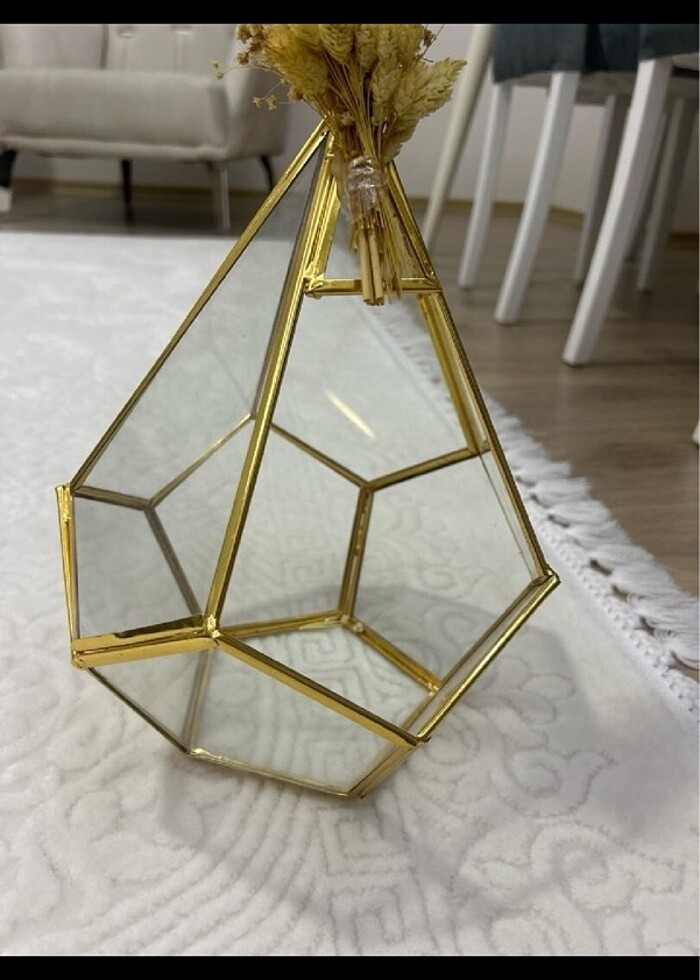 Büyük prizma cam vazo - Görsel 5