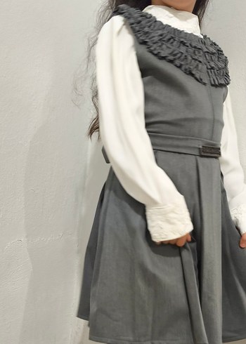 Gri Pilili Midi Mezuniyet Elbisesi - Görsel 2