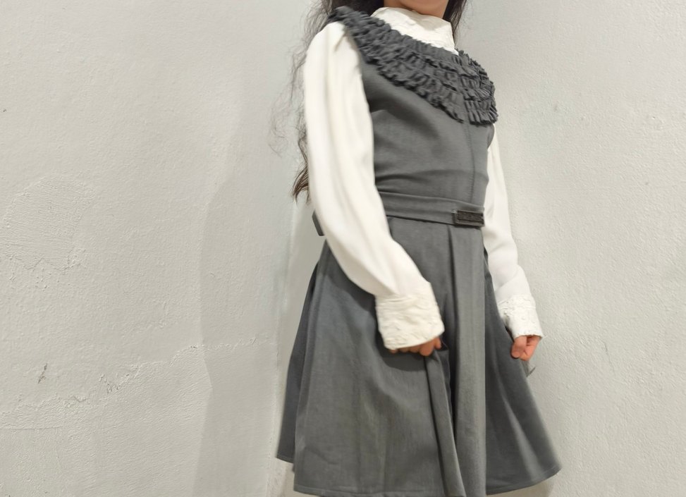 Gri Pilili Midi Mezuniyet Elbisesi - Görsel 2