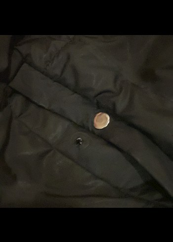 Düğmeli Siyah Kadın Kışlık Mont - Görsel 3