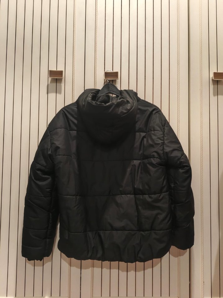 Düğmeli Siyah Kadın Kışlık Mont - Görsel 2