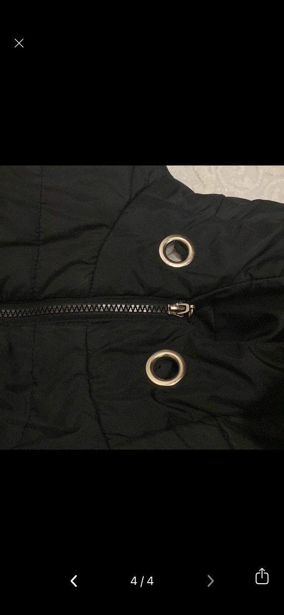 Düğmeli Siyah Kadın Kışlık Mont - Görsel 4