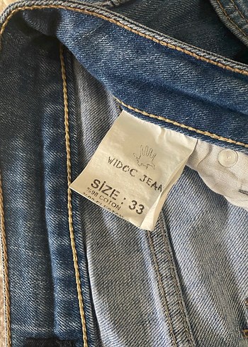 Mavi Parlak Düğmeli Kadın Denim Pantolon - Görsel 2