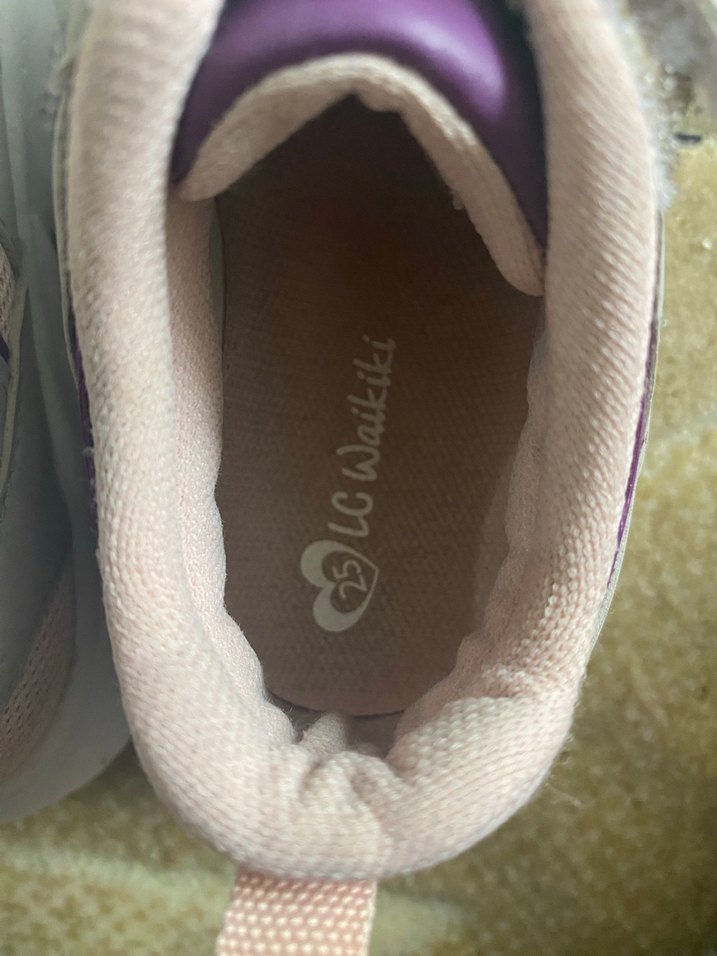 Kız Çocuk Mor Desenli Cırt Cırtlı Spor Ayakkabı - Görsel 5