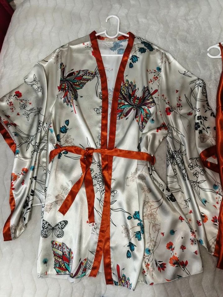 Nakışlı Bohem Kadın Mini Saten Pijama Takımı - Görsel 2