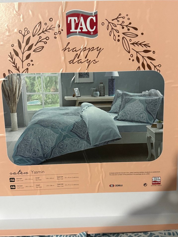 Taç çift kişilik Nevresim Takımı pamuk saten - Görsel 5