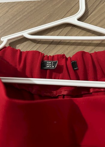 Parlak Kırmızı Midi Kumaş Kadın Pantolon - Görsel 3