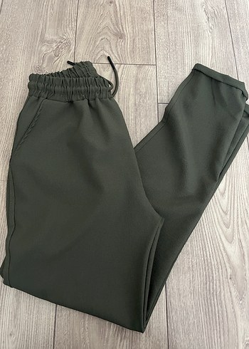 Erkek Haki Kemerli Midi Kumaş Pantolon - Görsel 2