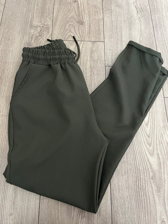 Erkek Haki Kemerli Midi Kumaş Pantolon - Görsel 2