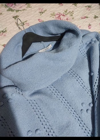 Bebe mavisi bohem boğazlı kazak - Görsel 3