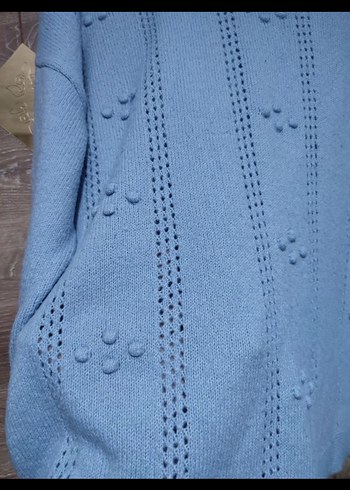 Bebe mavisi bohem boğazlı kazak - Görsel 4