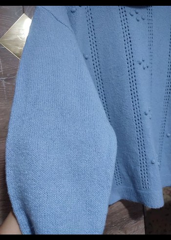 Bebe mavisi bohem boğazlı kazak - Görsel 5