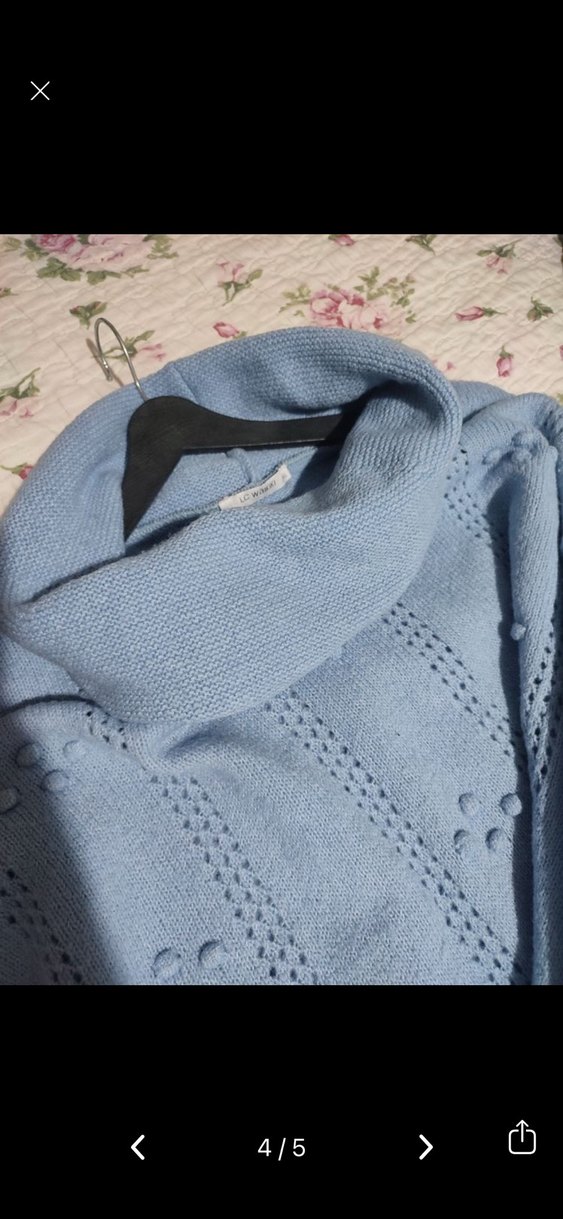 Bebe mavisi bohem boğazlı kazak - Görsel 3