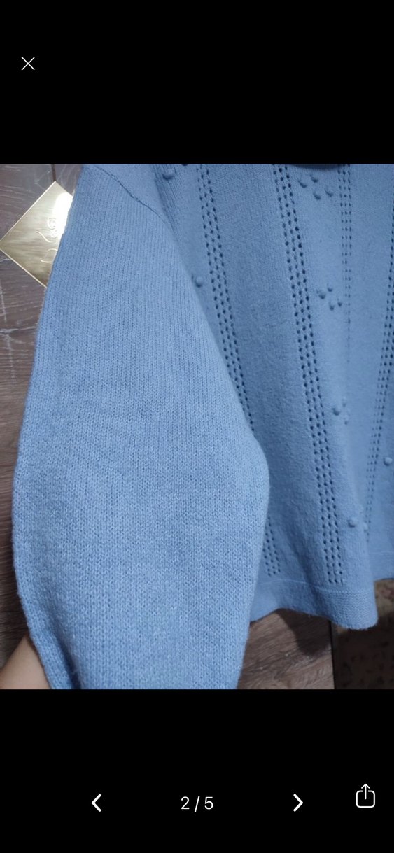 Bebe mavisi bohem boğazlı kazak - Görsel 5