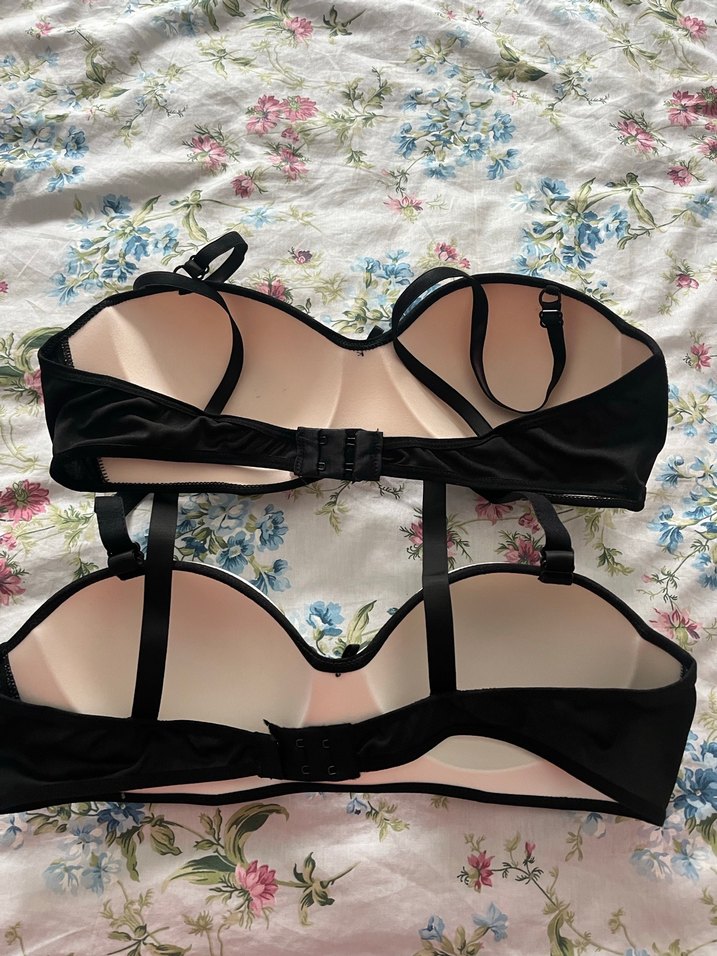 Siyah Kenarlı Beyaz Midi Sütyen - Görsel 2