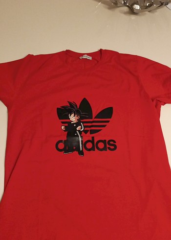 Erkek Kırmızı Baskılı Oversize Tişört - Görsel 2