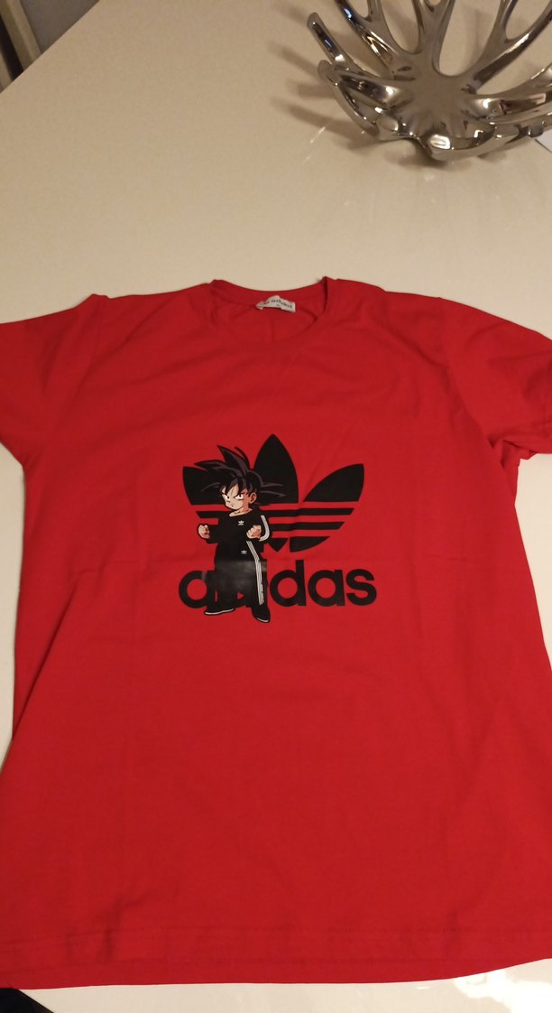 Erkek Kırmızı Baskılı Oversize Tişört - Görsel 2