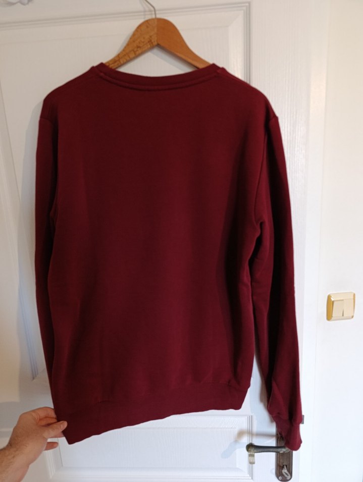 Bordo Erkek Uzun Kollu Sweatshirt - Görsel 2