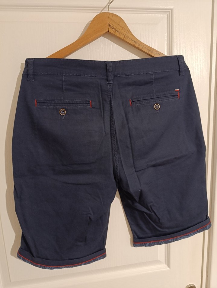 Erkek Lacivert Denim Kumaş Şort - Görsel 2