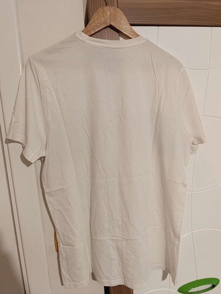 Erkek Beyaz Pamuklu Tişört - Görsel 2