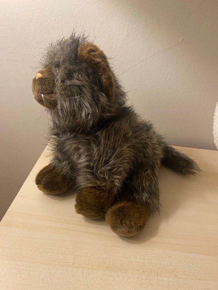 Kahverengi ve Gri Kedi Peluş Oyuncak - Görsel 4