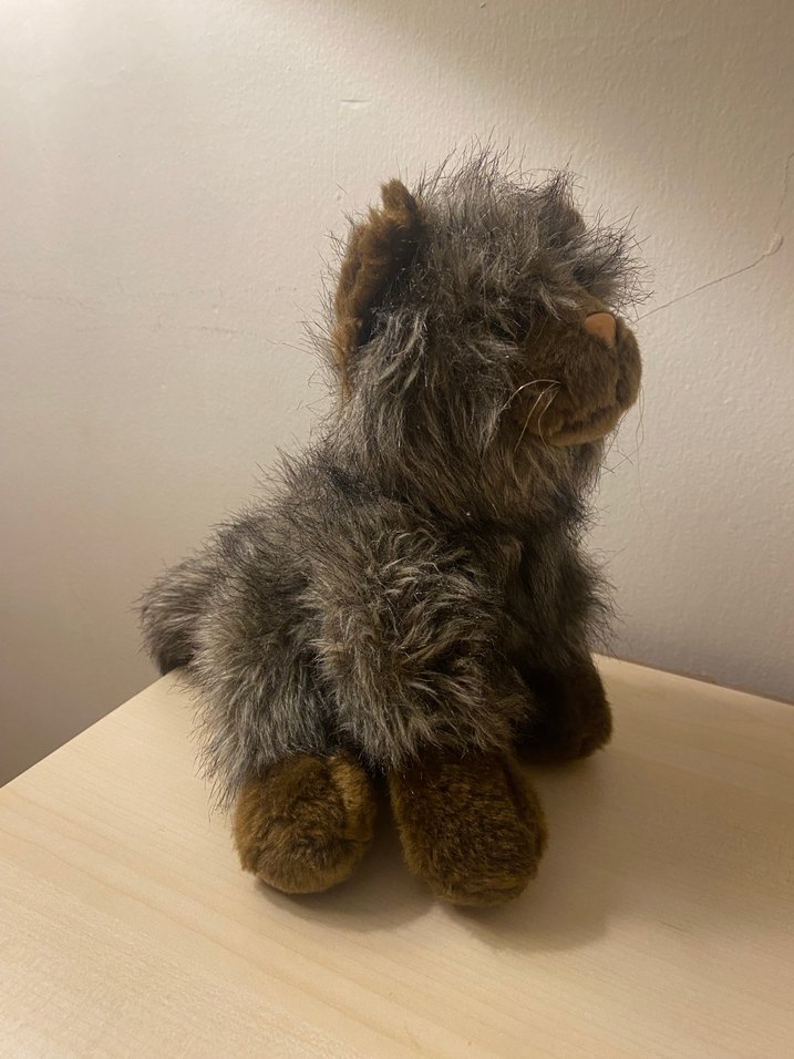 Kahverengi ve Gri Kedi Peluş Oyuncak - Görsel 3