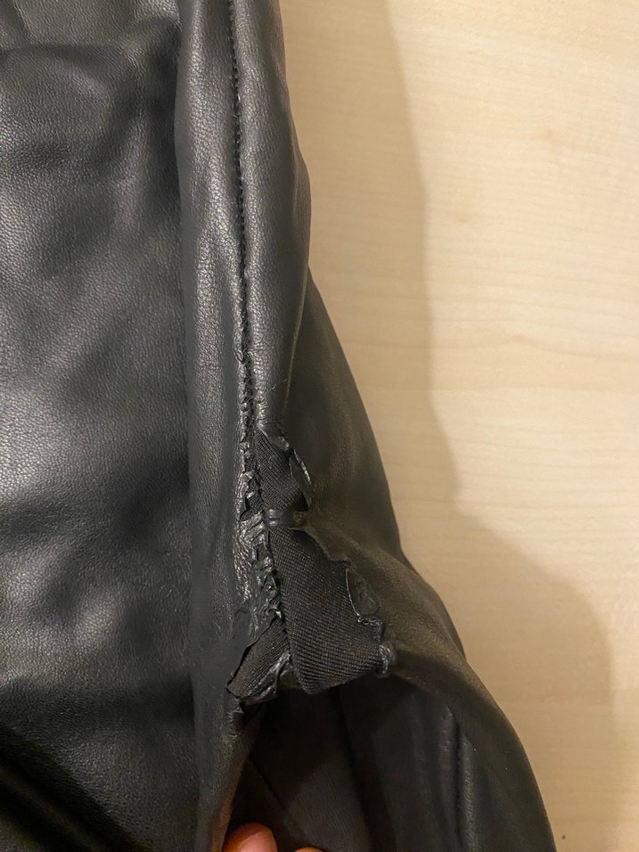 Siyah Deri Kadın Pantolon Midi Boy - Görsel 4