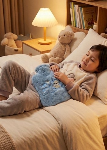 Gri Peluş Sıcak Su Torbası Çocuklar İçin - Görsel 3