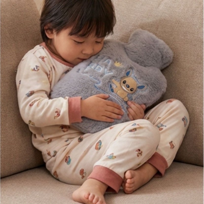 Gri Peluş Sıcak Su Torbası Çocuklar İçin - Görsel 4