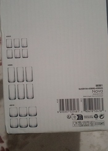 PAŞABAHÇE NOVA 18 PARCA BARDAK SETİ - Görsel 3