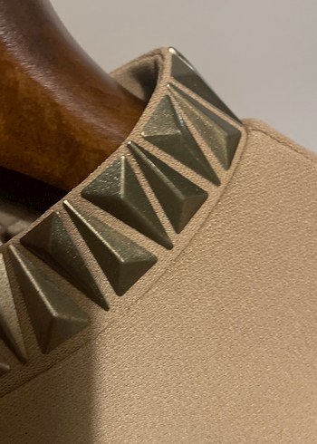 Ipekyol Bej rengi  yarım Yüksek Yakalı Kolsuz Elbise - Görsel 2